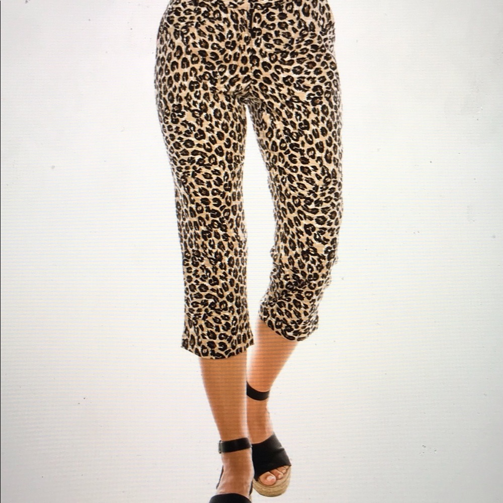 Urban Diction Sz XL Brown Leopard Capri Pants